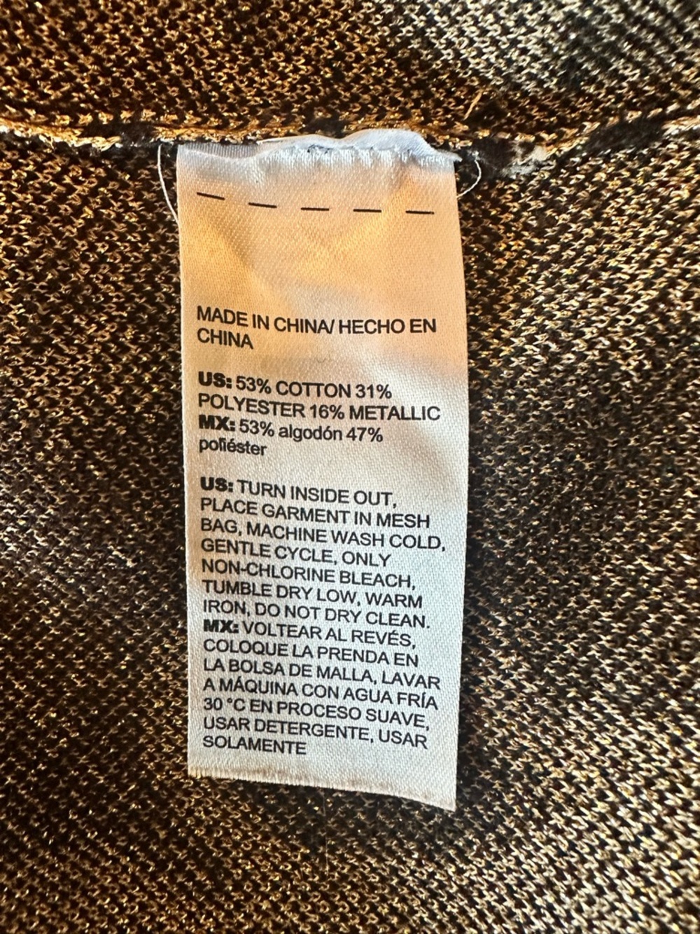 Chico's Embellished Jacquard Coatigan cardigan in black and gold size large - Picture 16 of 16